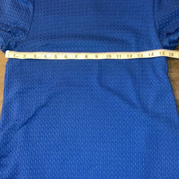 Anthropologie Maeve 60s Retro Textured Short Sleeve Shift Dress Size Small Blue - Picture 11 of 12